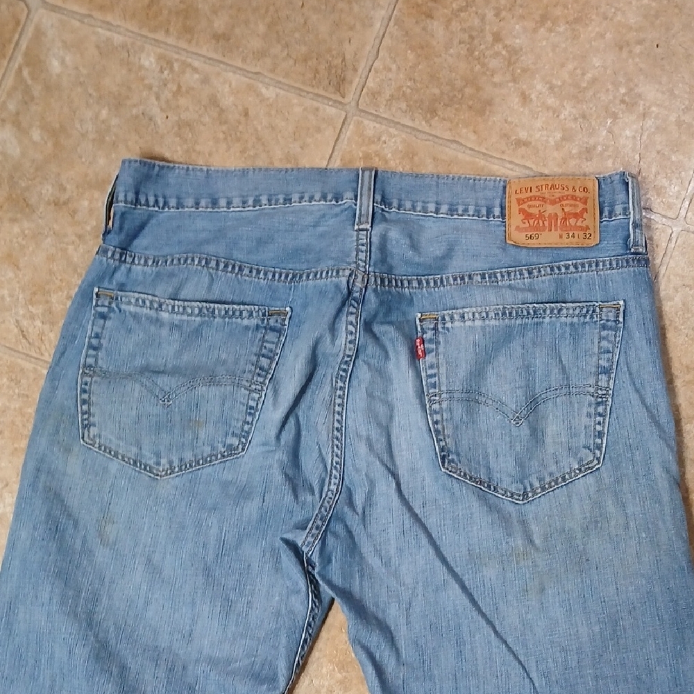 Levi's Style 569 Straight Blue Denim Jeans - Picture 7 of 7